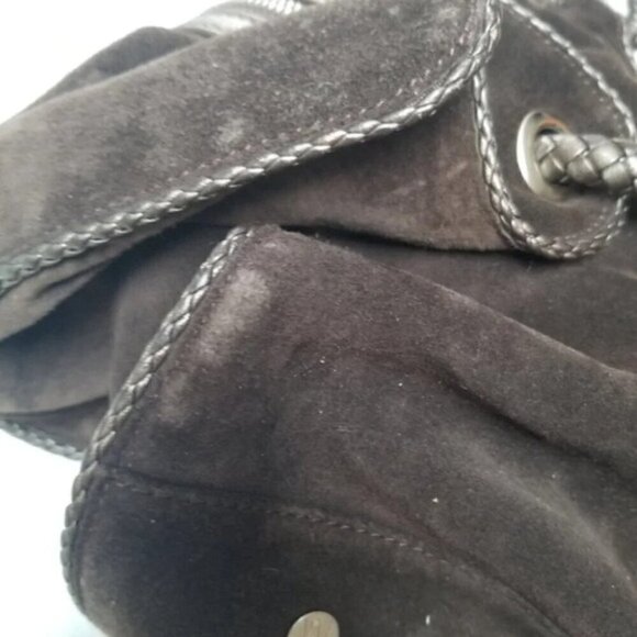 Stuart Weitzman Brown Leather Suede Woven Braided Handle Purse - Picture 8 of 16